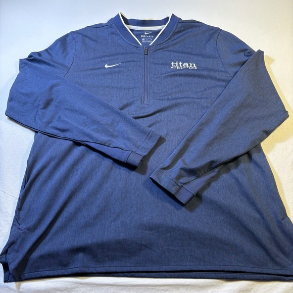 Nike Other - Nike Dri Fit Titan Athletics Pullover Quarter Zip Long Sleeve Shirt Men XL Blue